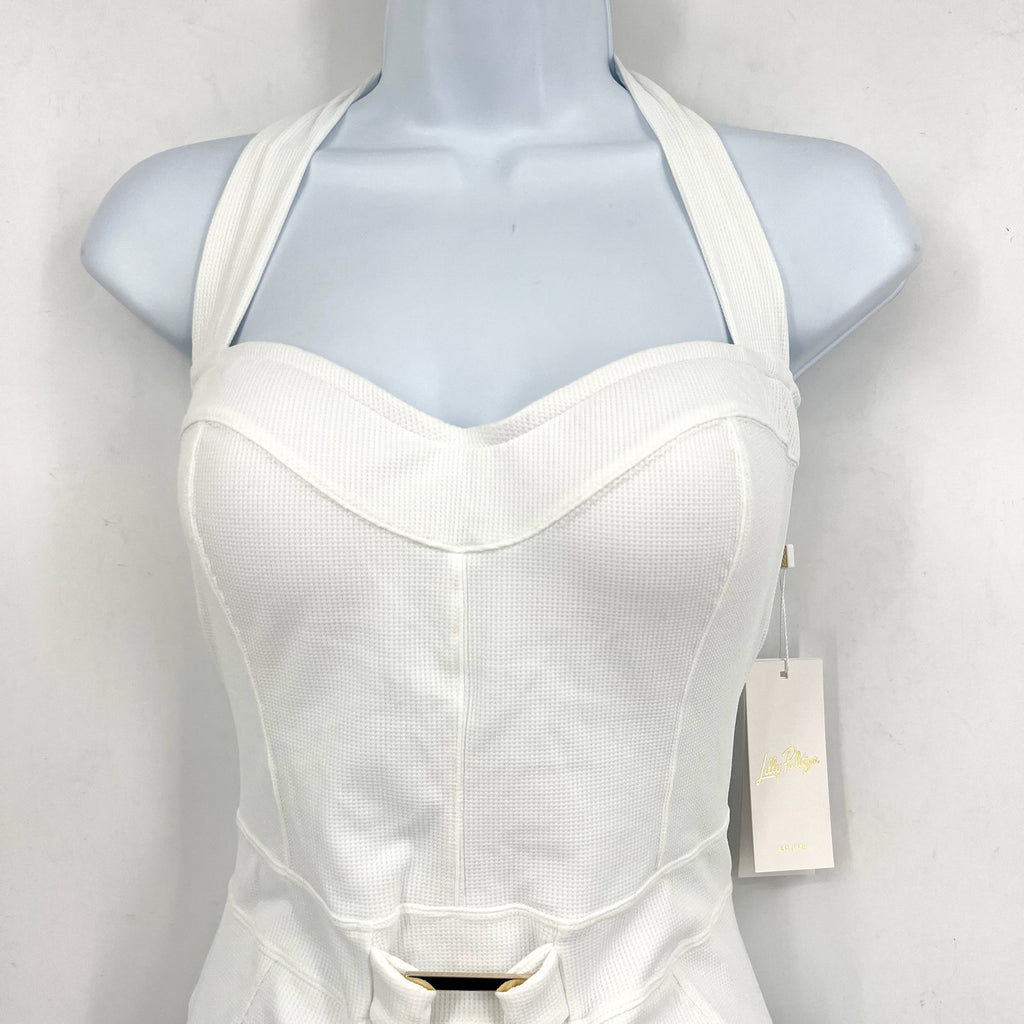 LILLY PULITZER Womens Jyn One-Piece Swimsuit Size 10 Resort White Belt NWT