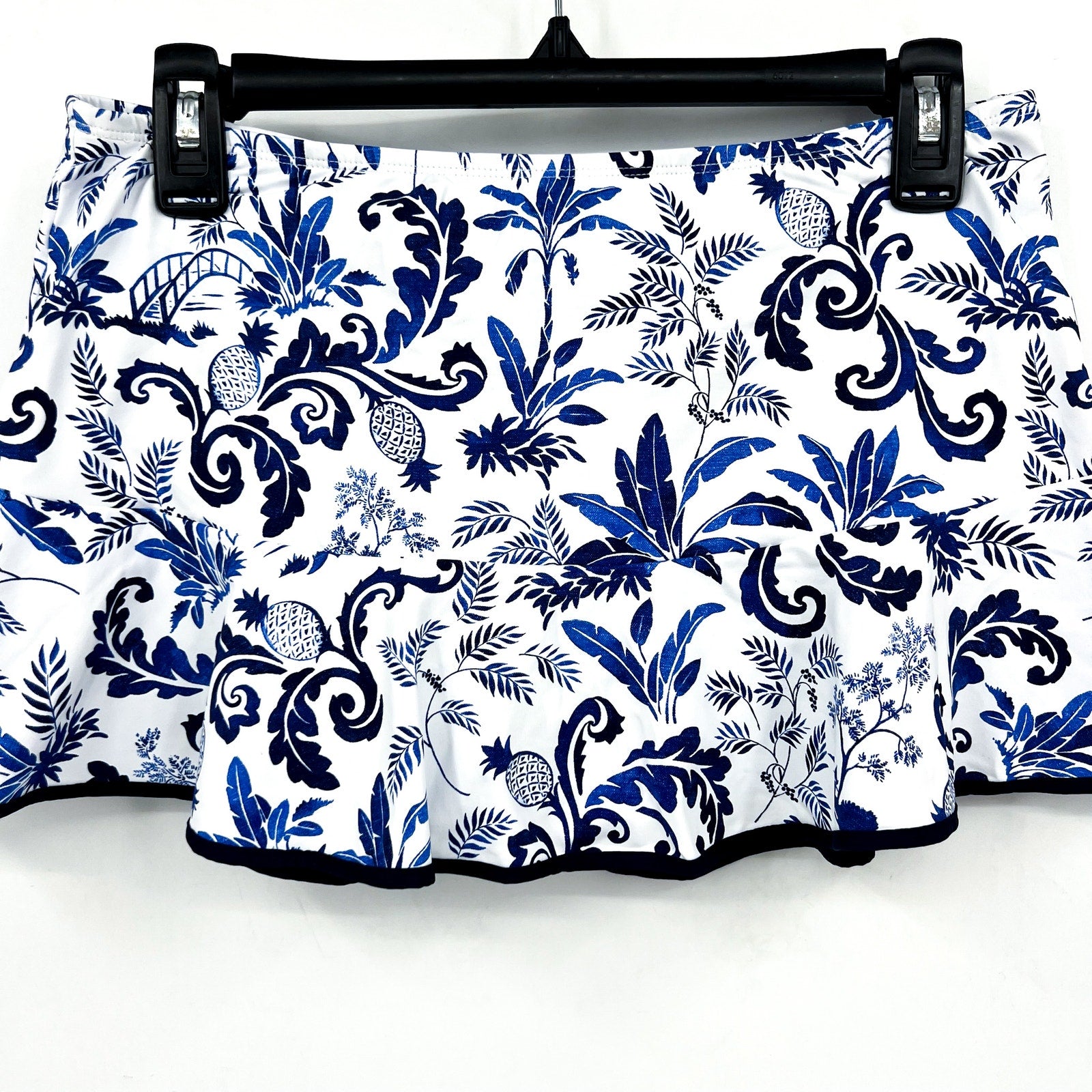 TOMMY BAHAMA Terazzo Tile Swim Skirt XS Blue White Print Mountain Bluebell NWT