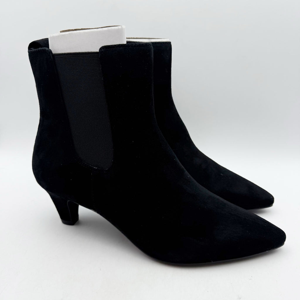 Dune London Womens Obvious Ankle Bootie EU 40 US 10 Black Suede NIB