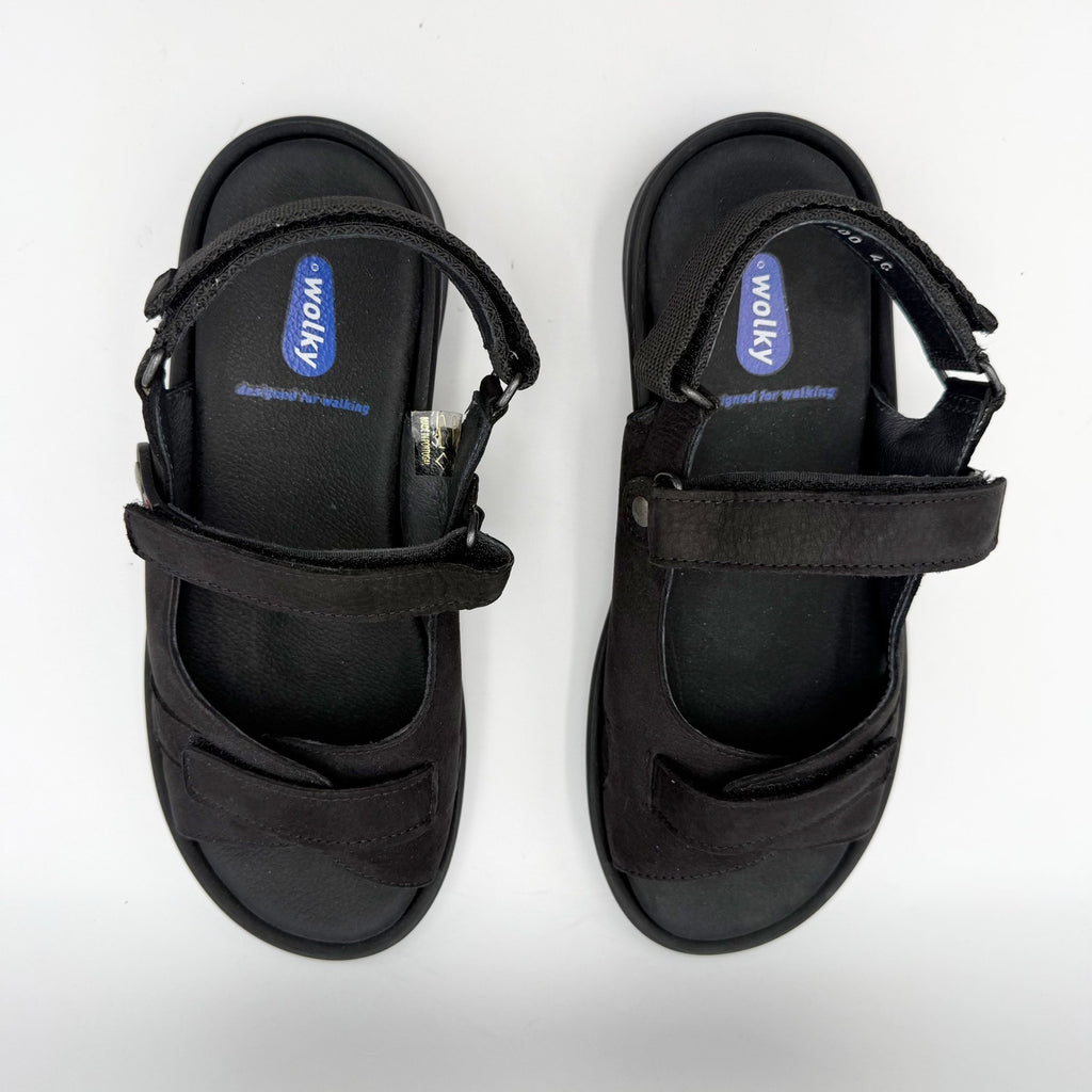 Wolky Womens Comfort Sandals EU 40 US 9 Black Nubuck Leather NWOB