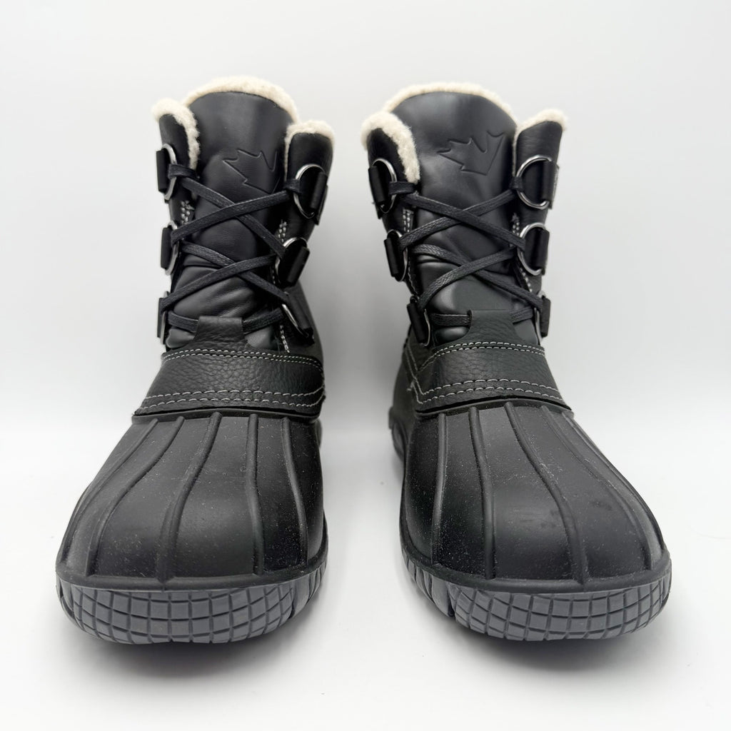 Baffin Womens Yellowknife Snow Boots Size 9 Black Leather Waterproof Winter NWT