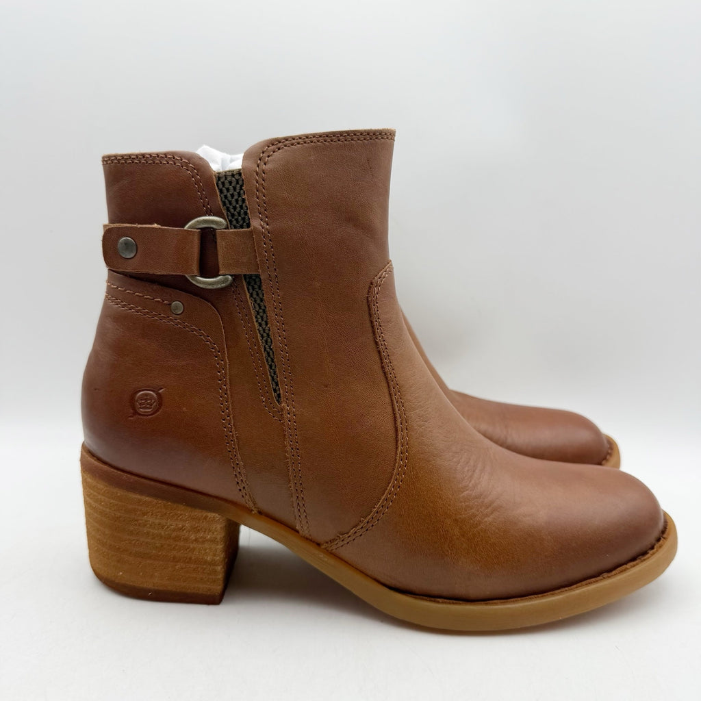 Born Womens Reis Ankle Boots US 9 M EU 39.5 Brown Leather Booties NIB