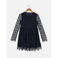 BARDOT Girls Gertrude Lace Dress Size 18 Navy Blue Long Sleeve NWT