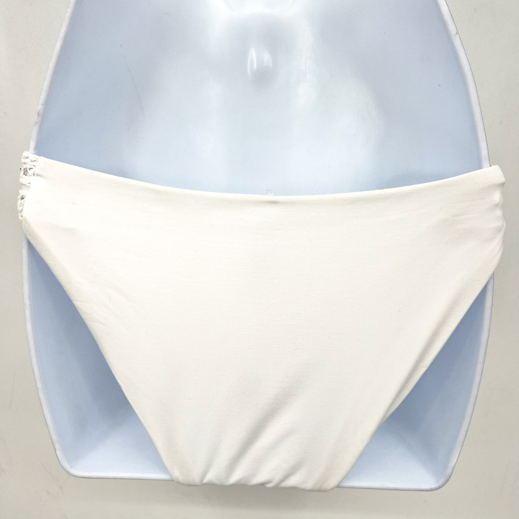 BECCA Women's Colette American Fit Bikini Bottom Small White Cheeky Coverage NWT