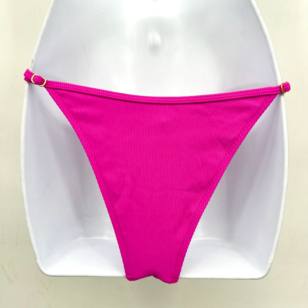 L*SPACE Women's Remi Bitsy Bikini Bottom Small Pink Bright Fuchsia Cheeky NWT