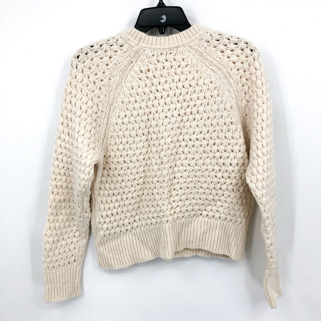 Everlane Womens Cloud Oversized Crew Sweater Small Cream Bone Textured Knit NWOT