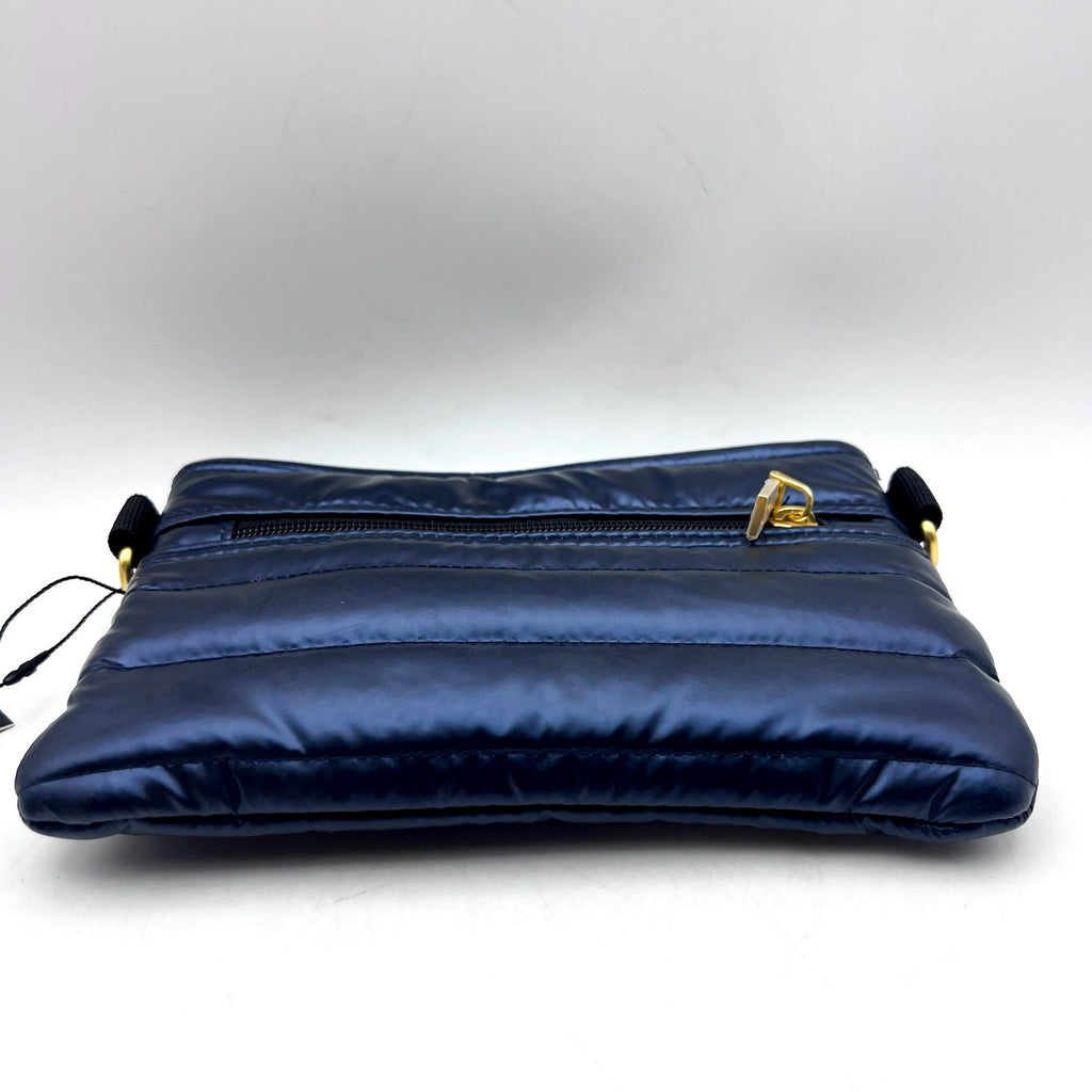 THINK ROYLN Women's Quilted Crossbody Bum Bag Small Blue Pearl Indigo NWT