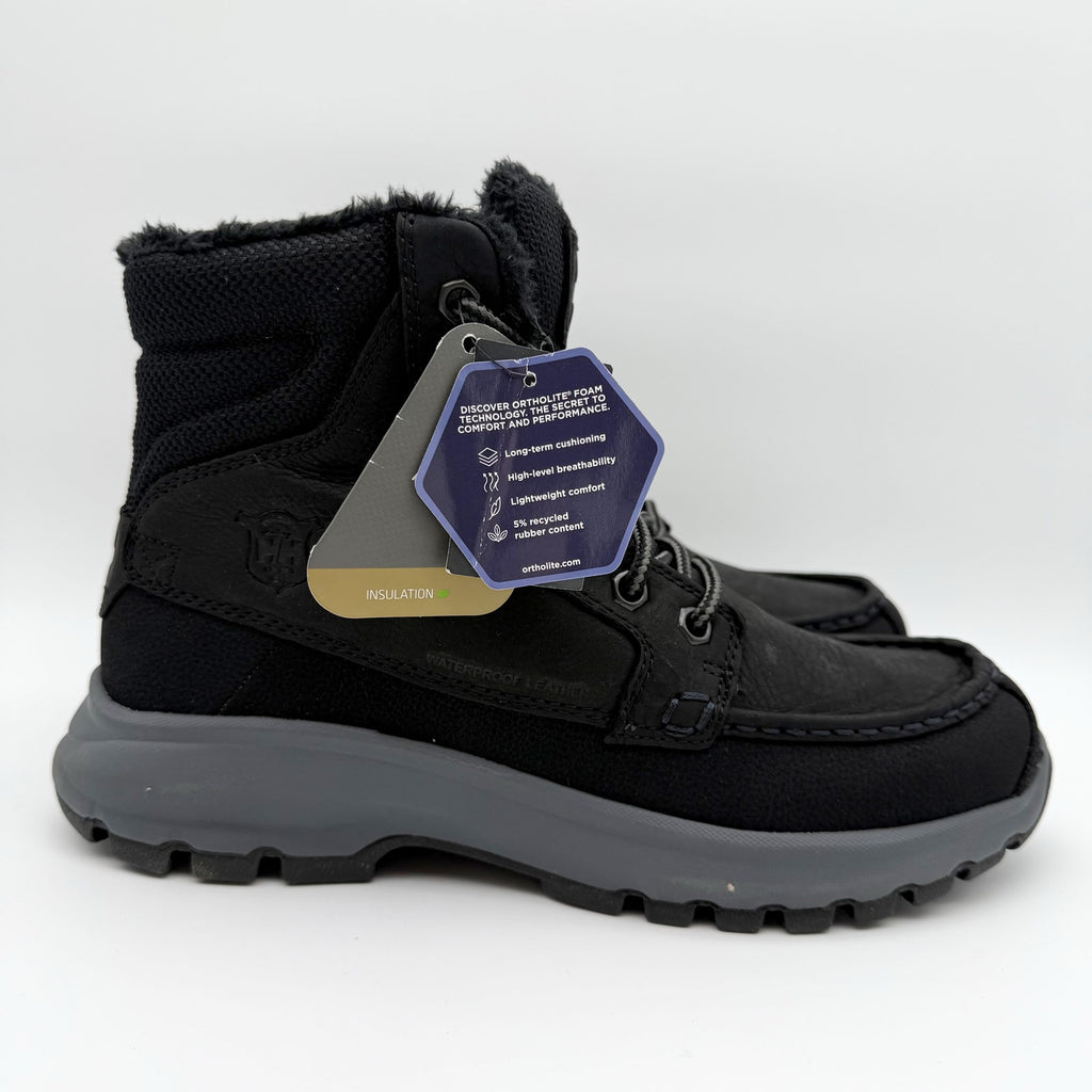 Helly Hansen Mens Garibaldi V3 Winter Boots US 9 Black Leather WP Insulated NWOB