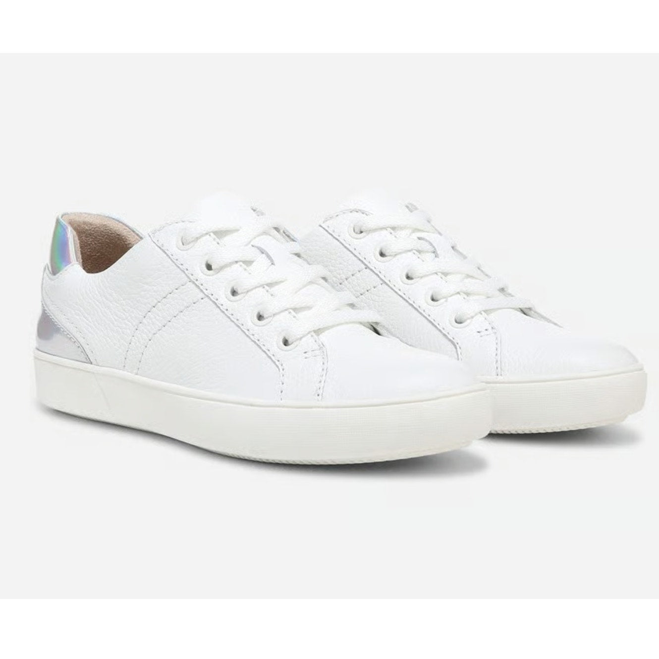 Naturalizer Women's Morrison Casual Sneakers Size 9 M White Silver Leather NIB