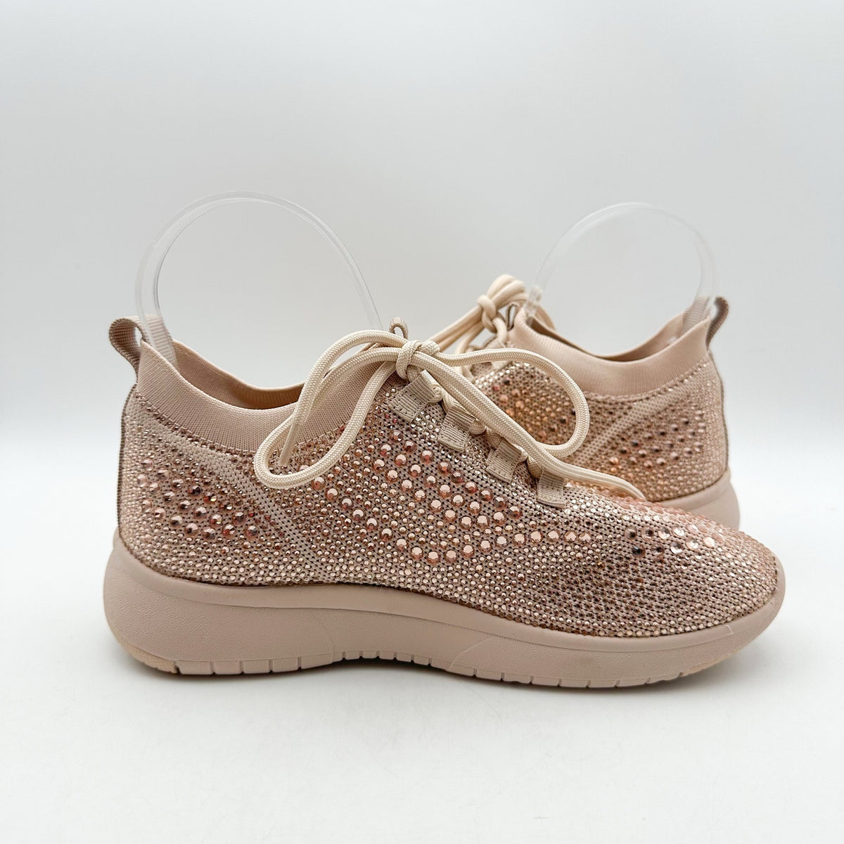 BLONDO Womens Kanon Casual Sneakers Size 6 Blush Pink Rhinestone Waterproof NWOB