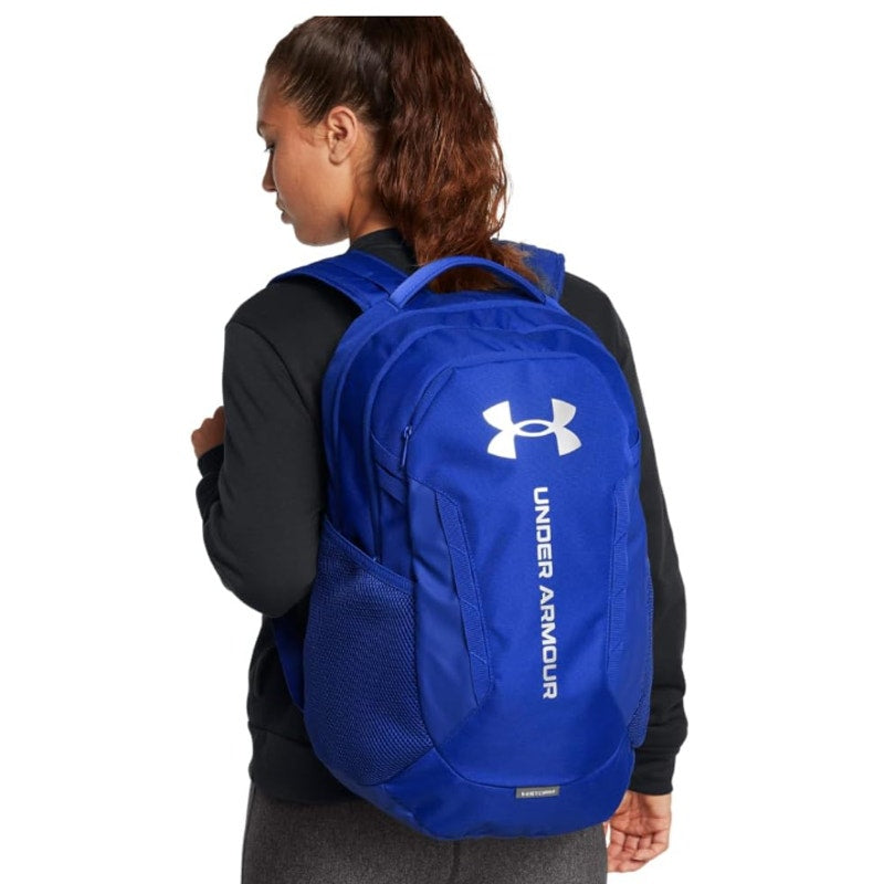 UNDER ARMOUR Hustle 6.0 Backpack Royal Blue Silver Water Resistant NWOT