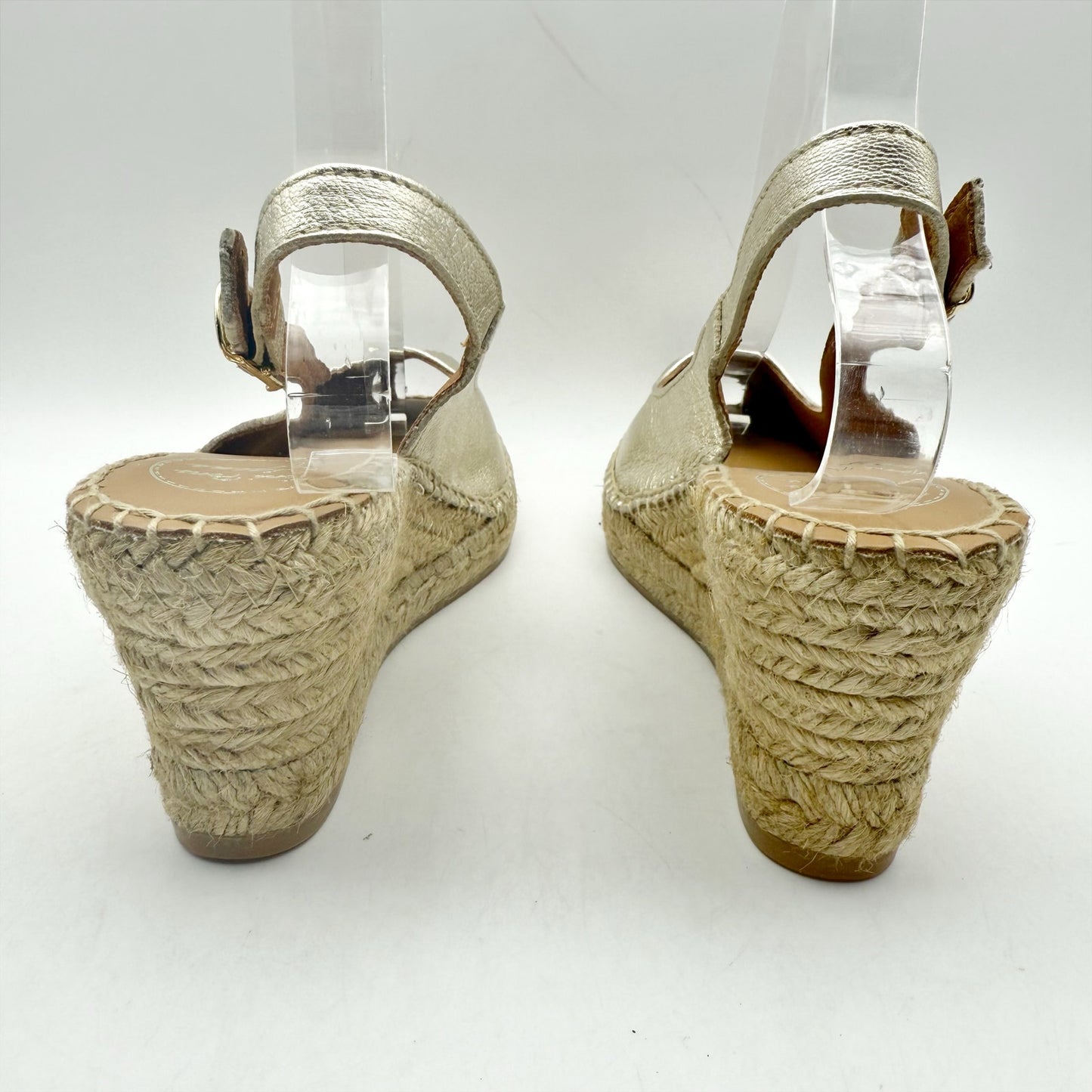 Toni Pons Womens Croacia Espadrille Sandals EU 38 US 7.5 Gold Leather Wedge NIB