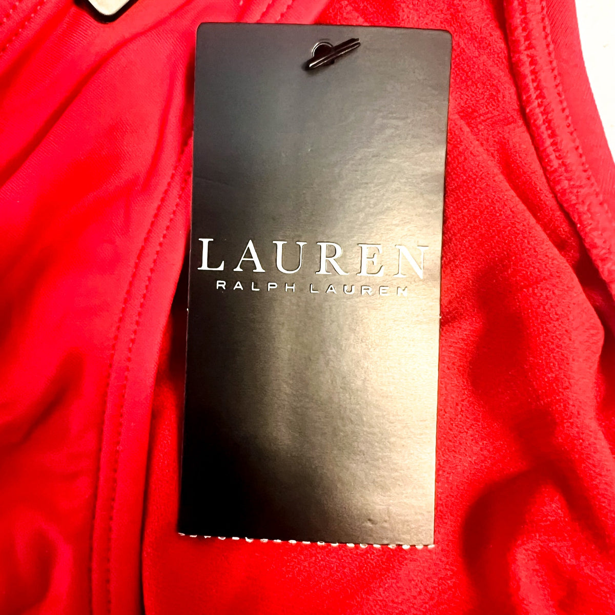 RALPH LAUREN Beach Club Hipster Bikini Swim Bottoms Size 12 Red NWT