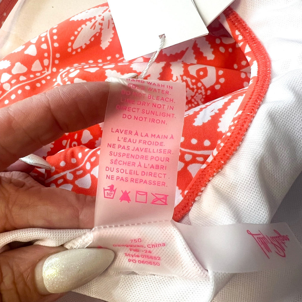 LILLY PULITZER Womens Emil One Piece Swimsuit Size 14 Orange Flamingo NWT