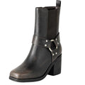 The Drop Womens Stevens Heeled Chelsea Boots US 7.5 Brown Distressed Cognac NWT