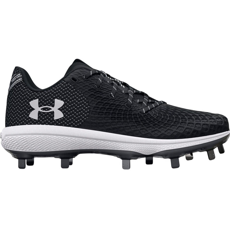 Under Armour Womens Glyde 2.0 Metal Softball Cleats Size 7.5 Black Silver NWOB