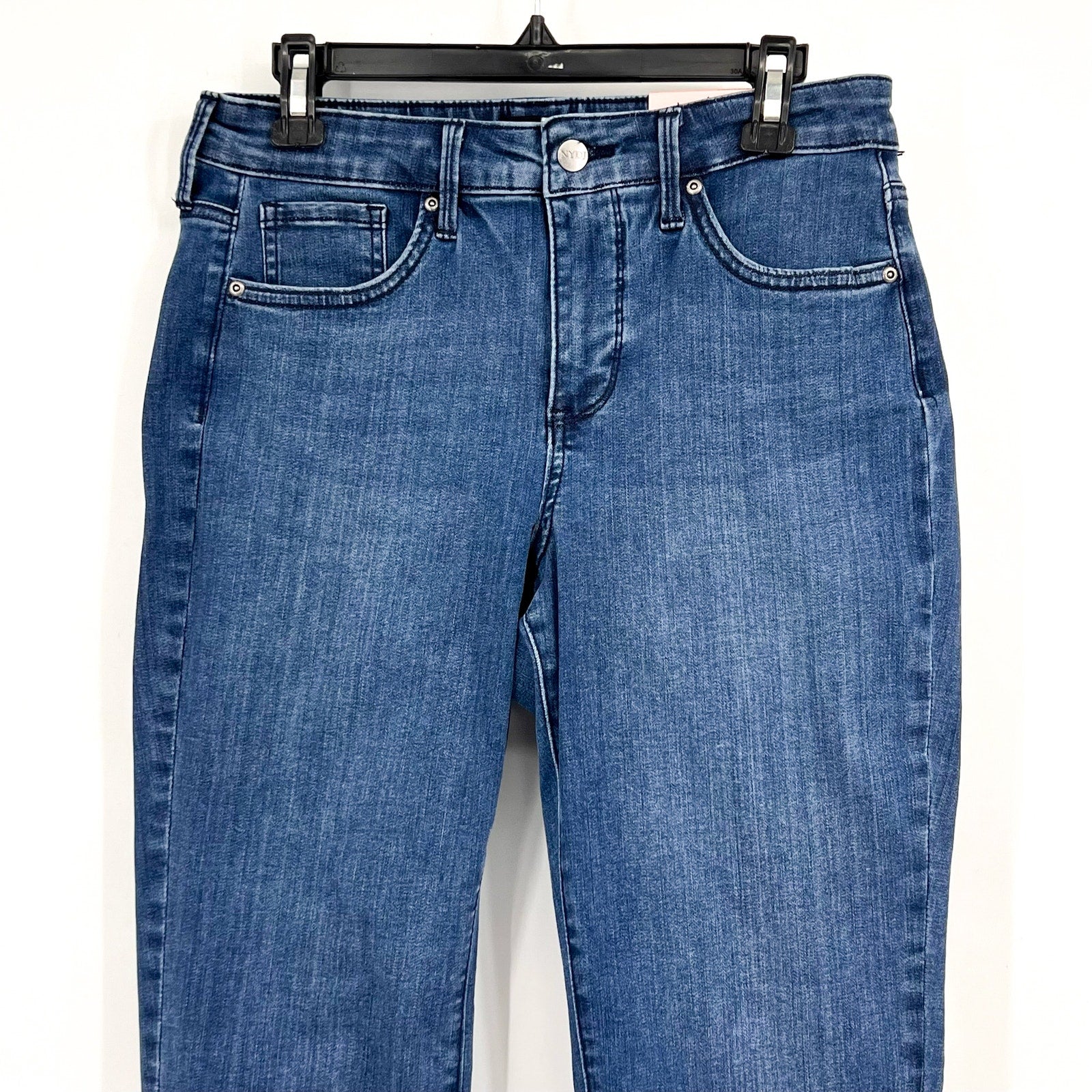 NYDJ Curves 360 Womens Slim Straight Crop Jeans Size 6 Caliente Blue NWT