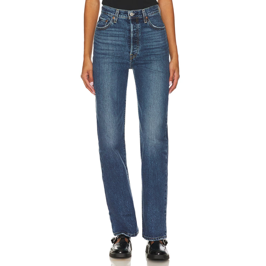 Levi's Womens Ribcage Straight Jeans 26x32 SIZE 2 Valley View 790780007 NWOT