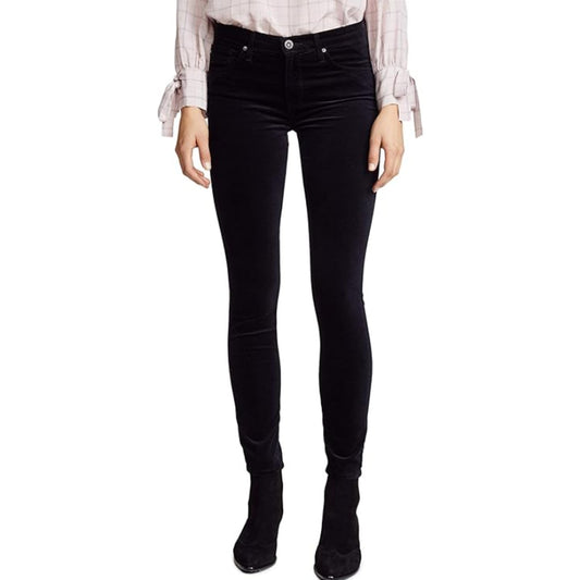 AG ADRIANO GOLDSCHMIED The Legging Velvet Jeans 24R US 00 Black Skinny NWT