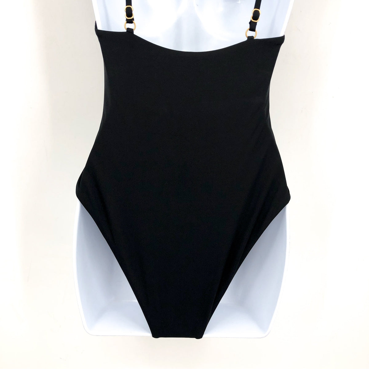 L*SPACE Women's Piper Classic One Piece Swimsuit XS Black Front Keyhole NWT