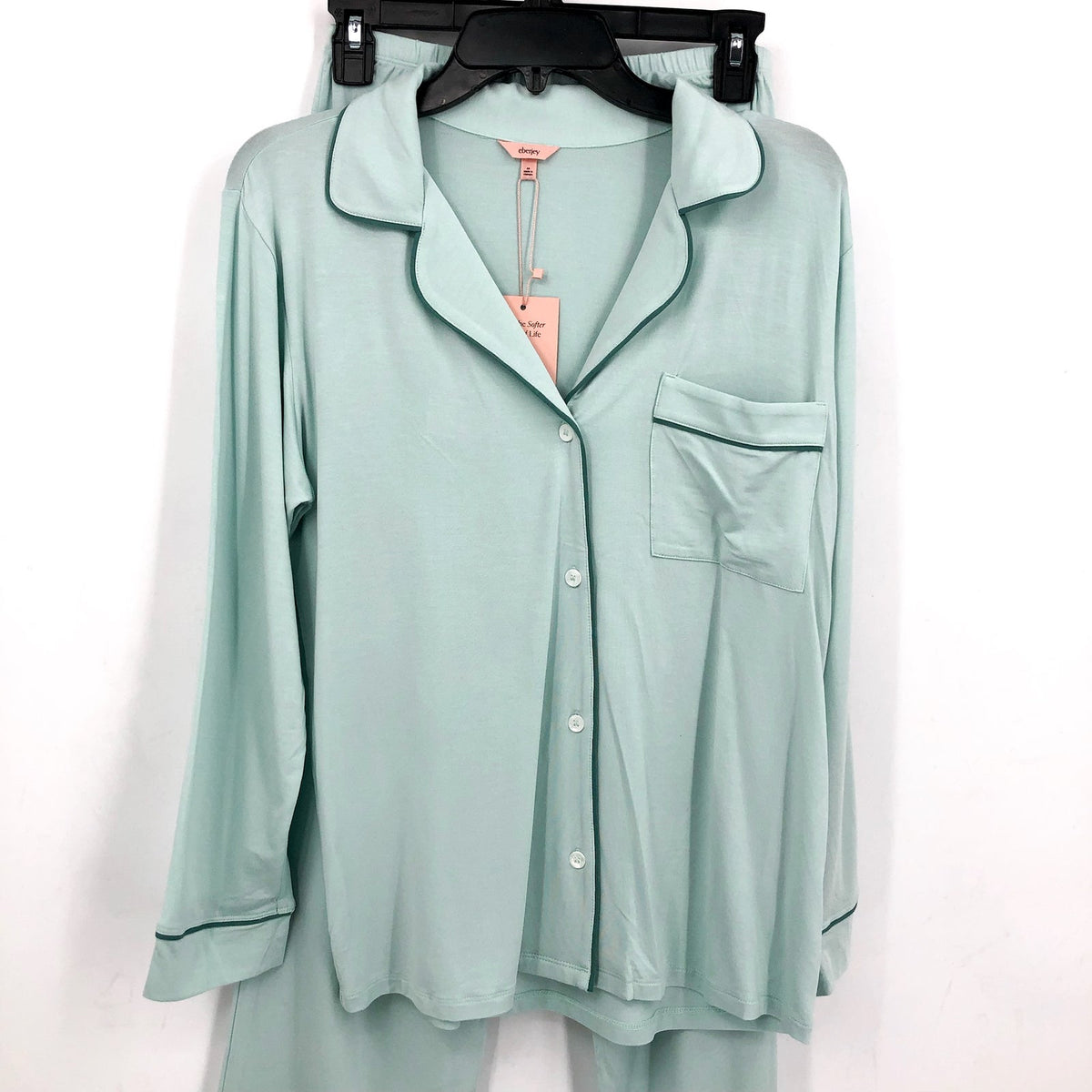 EBERJEY Women's Gisele PJ Set Small Mint Green Surf Spray Agave Modal NWT