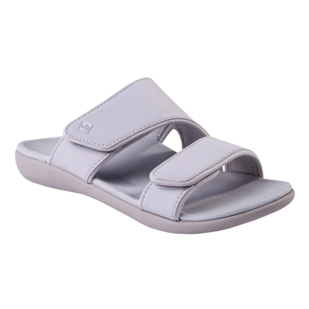 Spenco Womens KHOLO NUEVO Comfort Slide Sandals Size 7.5 WIDE Glacier Grey NWT