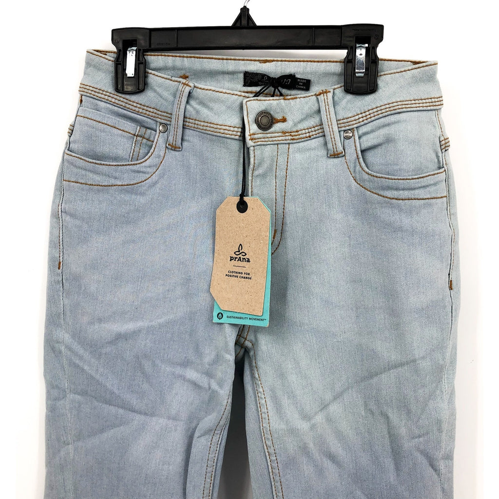 PRANA Womens Soma Skinny Jeans 27x30 US 4 Light Washed Blue High Rise NWT