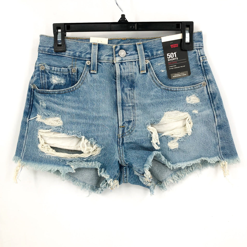 LEVI'S Womens 501 Original Shorts Size 26 US 2 Medium Wash Fault 563270012 NWT