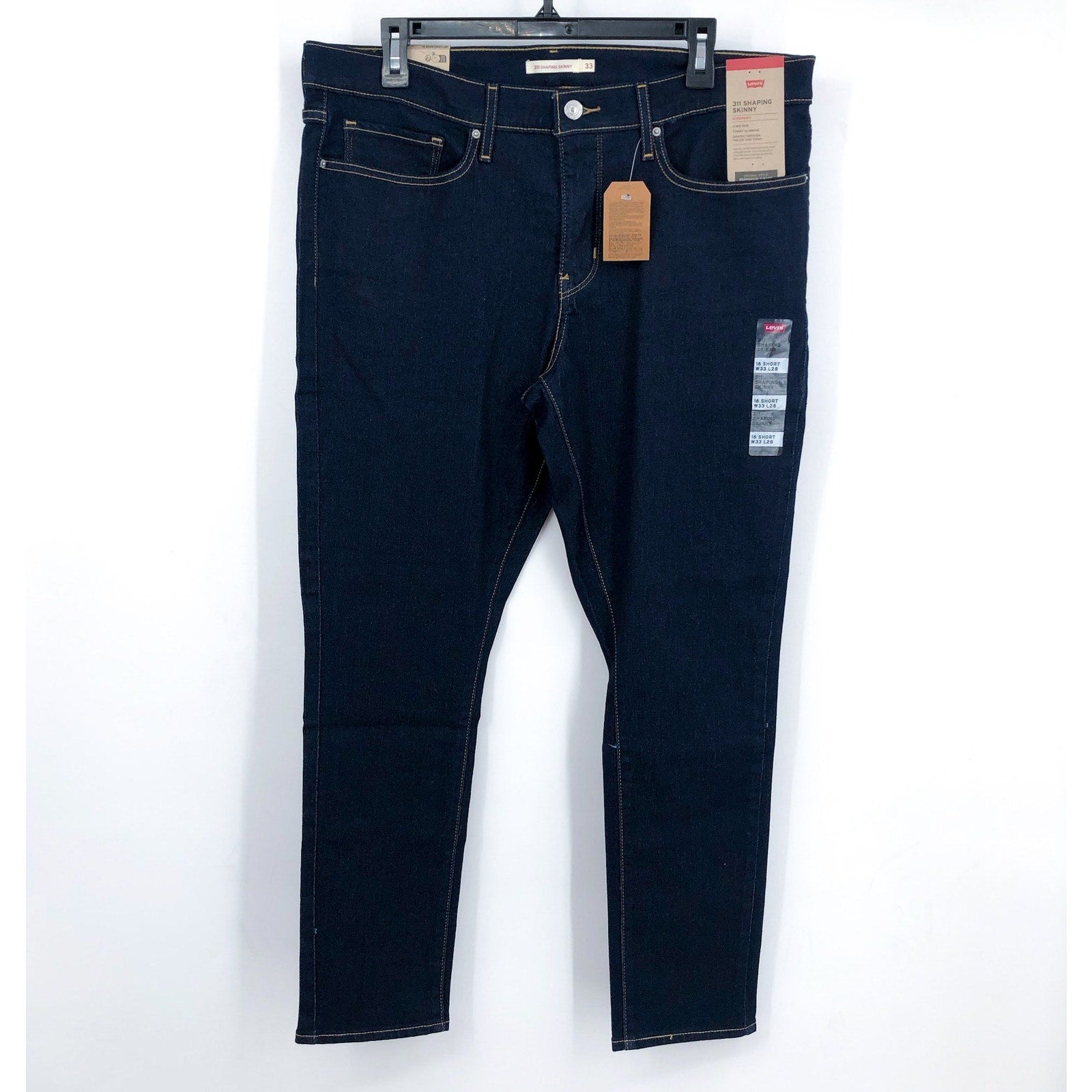 LEVI'S Women's 311 Shaping Skinny Jeans 33x28 US 16 Blue Darkest Sky NWT 1962600