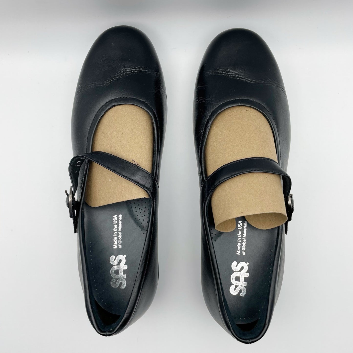 SAS Womens Maria Mary Jane Flat US 10WW EXTRA WIDE Black Leather NIB