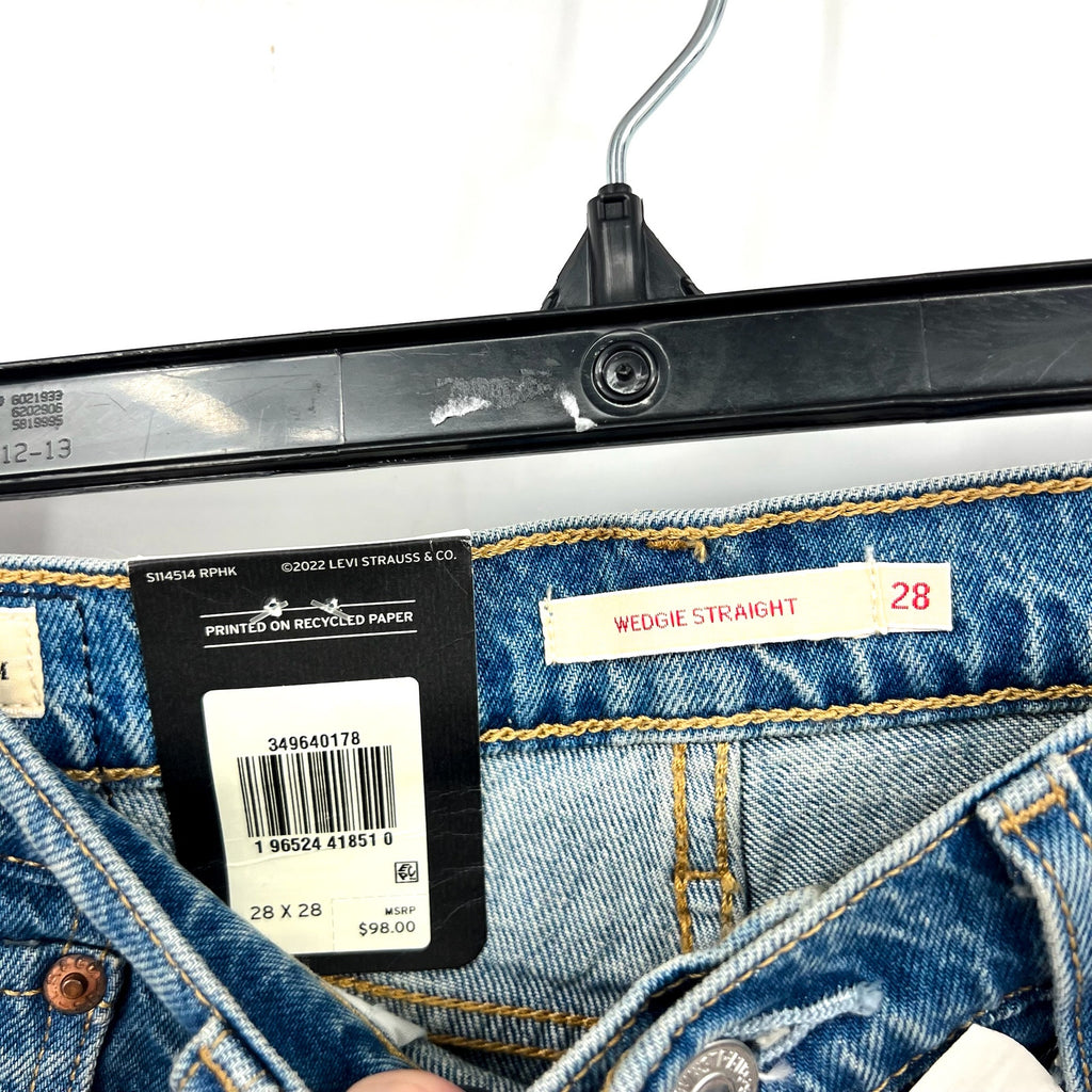 LEVI'S Women's Wedgie Straight Jeans 28x28 Calling All Blue 34964-0178 NWT