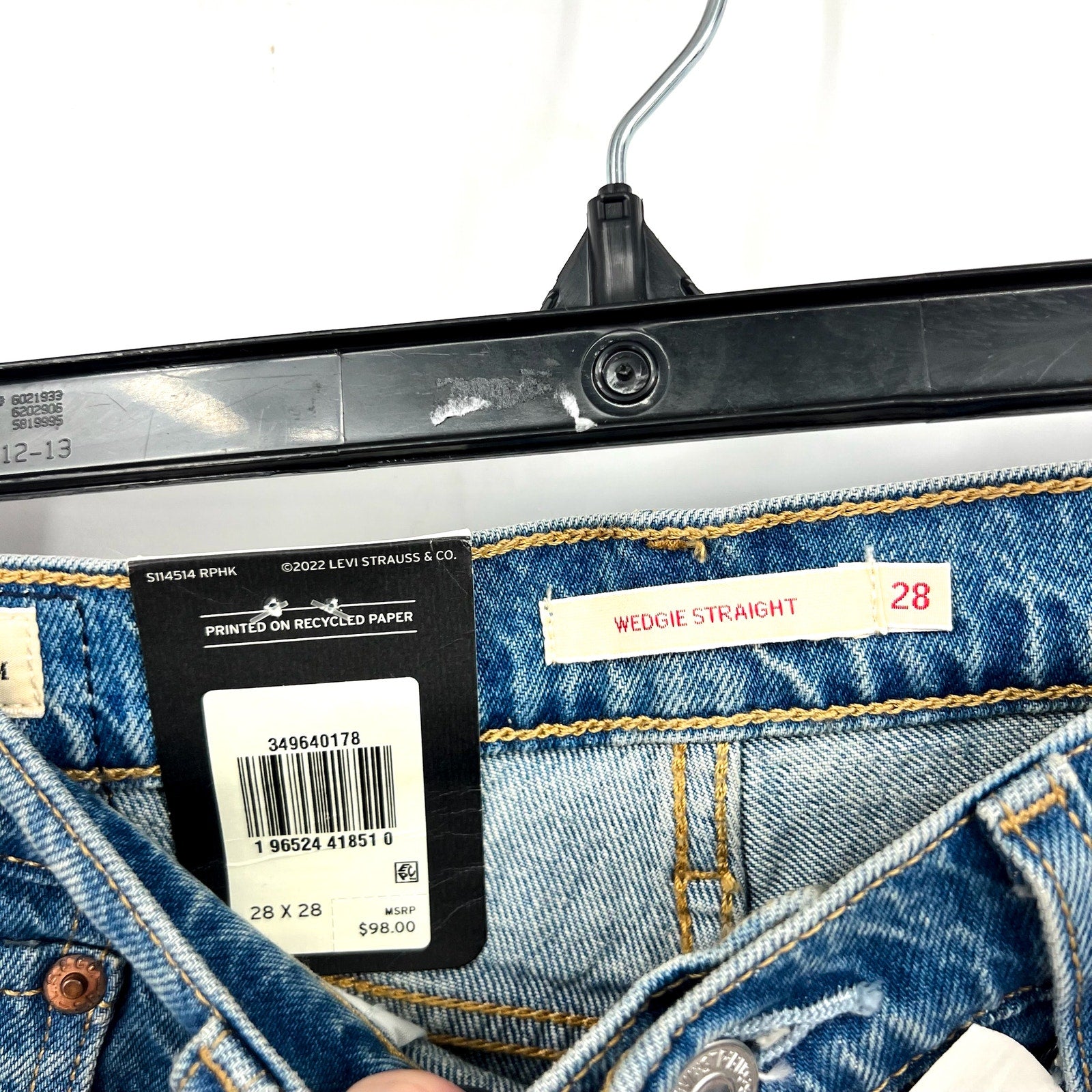 LEVI'S Women's Wedgie Straight Jeans 28x28 Calling All Blue 34964-0178 NWT
