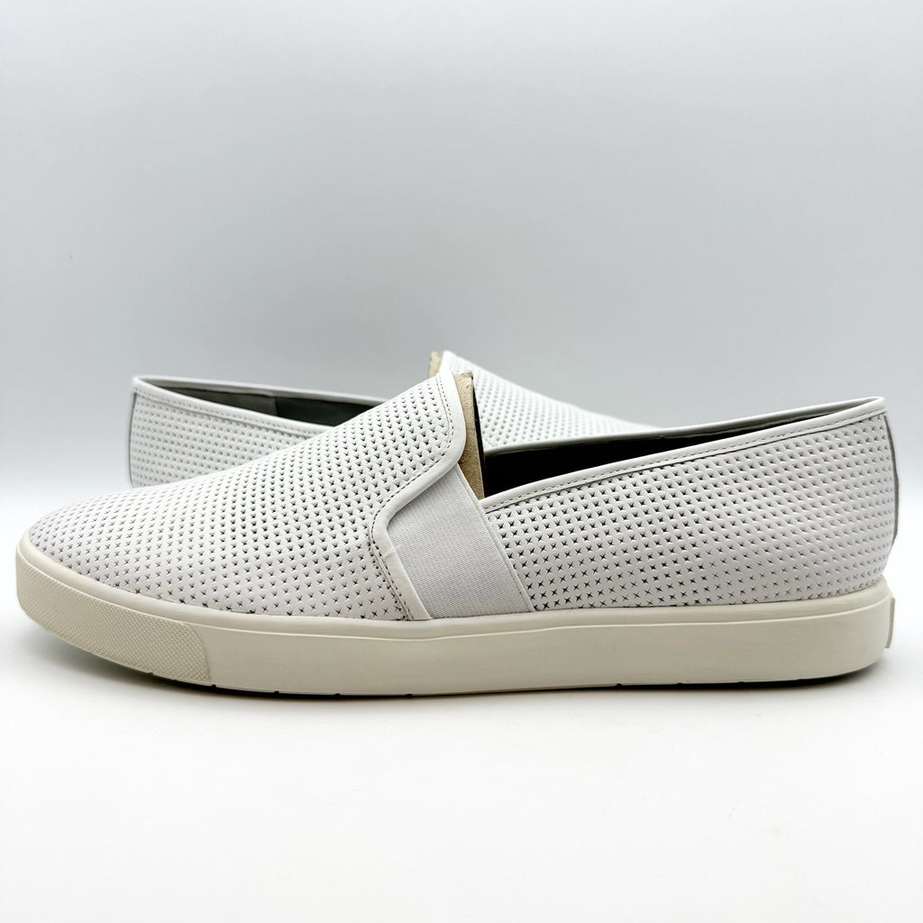 Vince Womens Blair 5 Perforated Slip On Sneaker SIZE 11 White Nubuck Leather