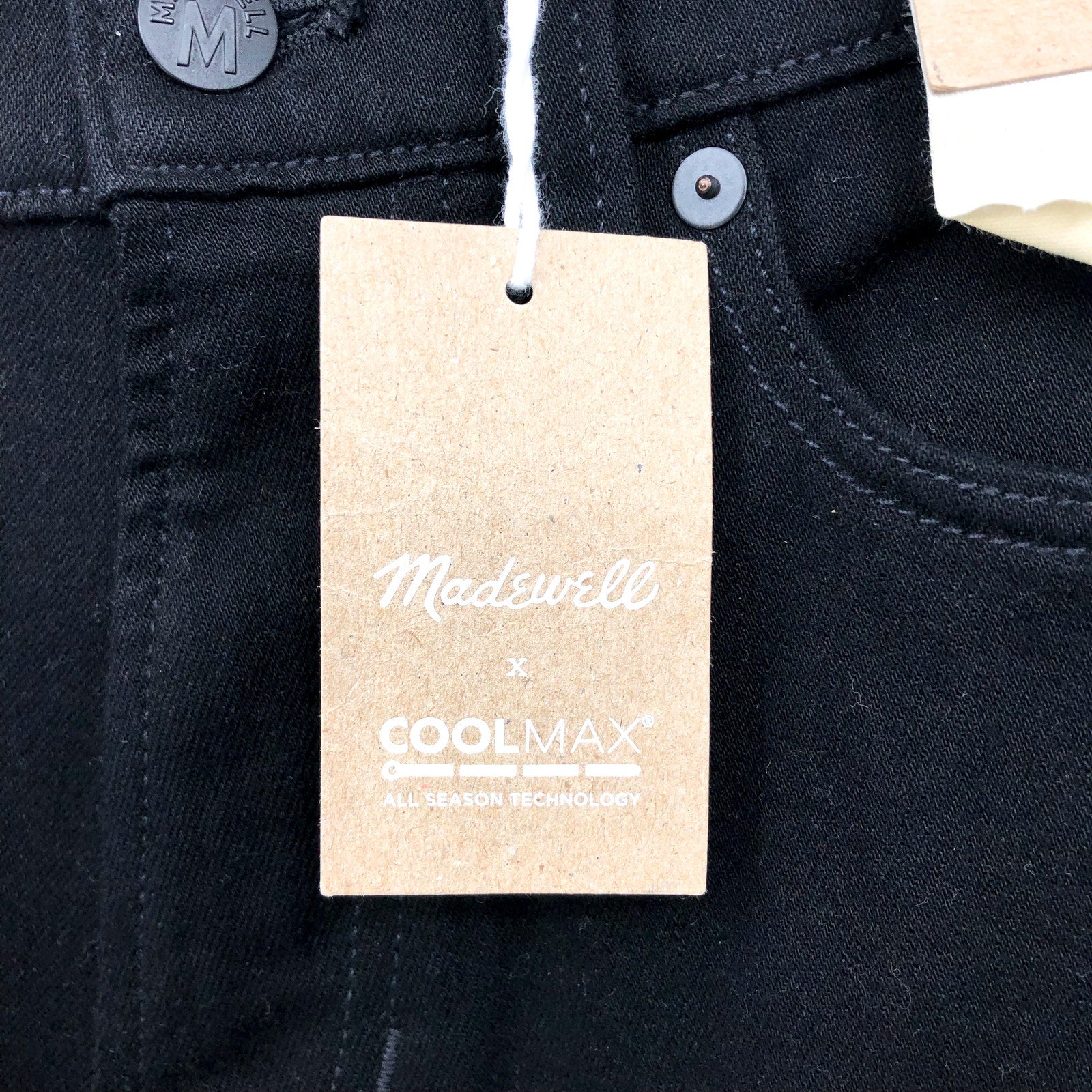 MADEWELL Men's Athletic Slim Jeans 29x30 Black Bainhart COOLMAX ND478 NWT