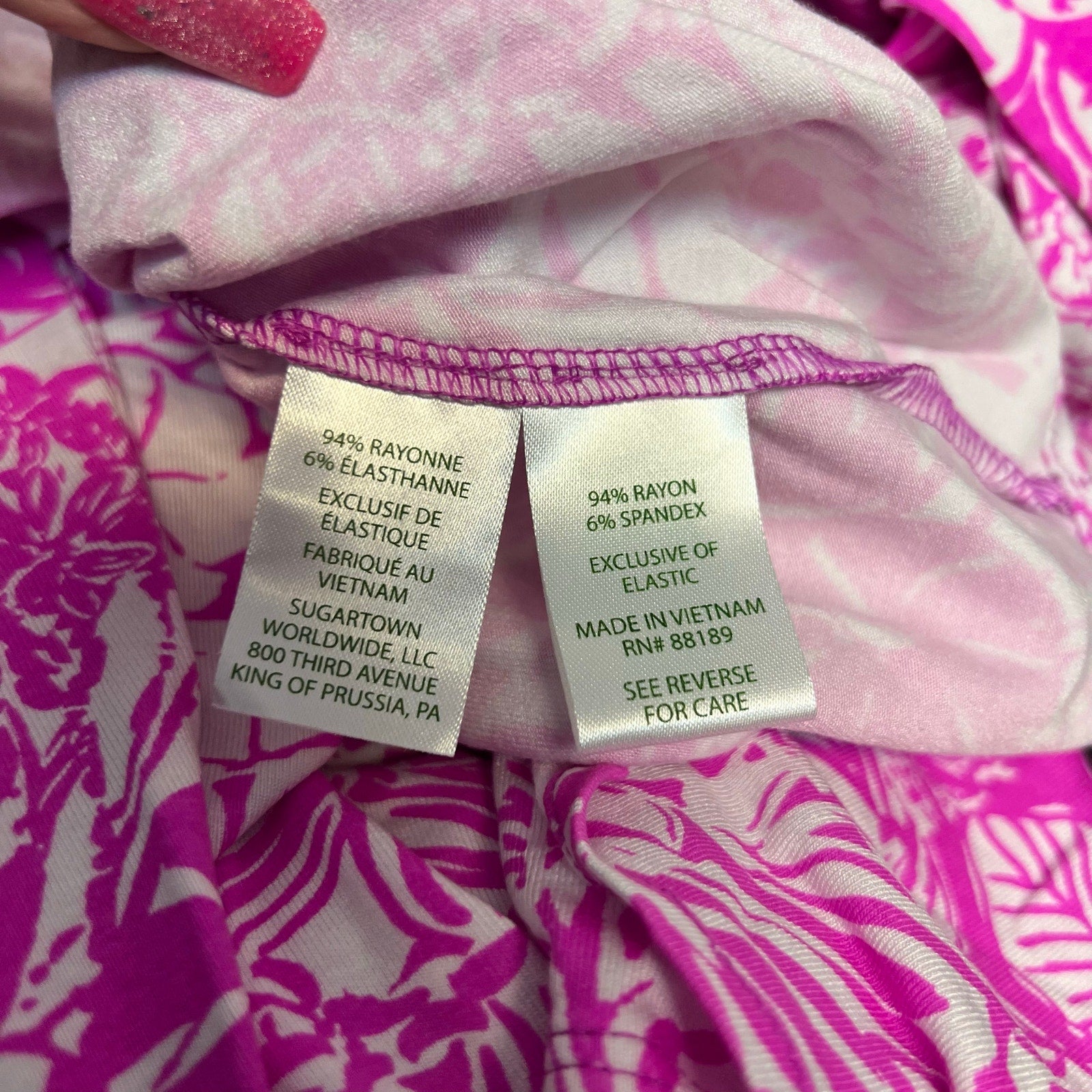 LILLY PULITZER Womens Rivera Smocked Romper Medium Purple White Swipe Right NWT