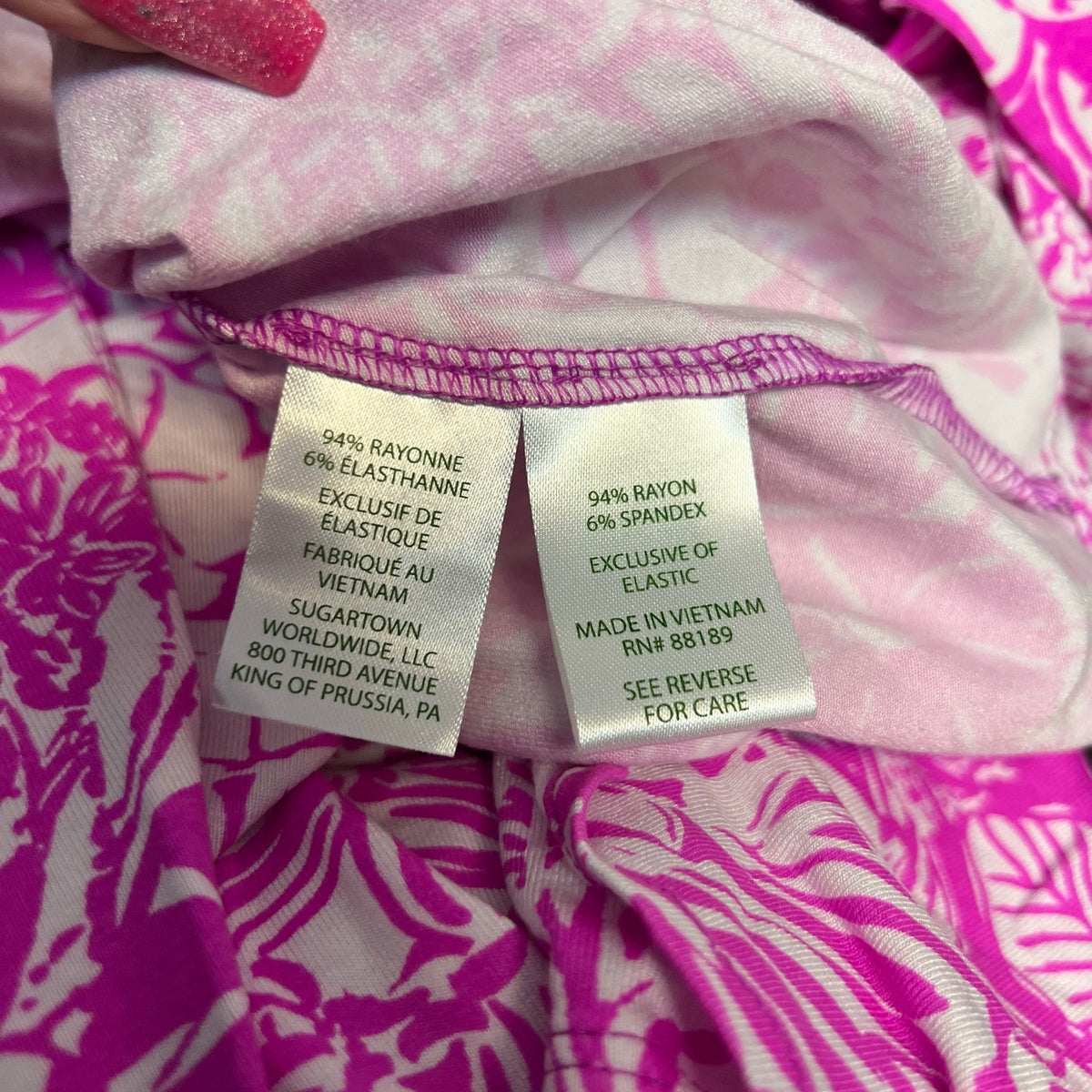 LILLY PULITZER Womens Rivera Smocked Romper Medium Purple White Swipe Right NWT