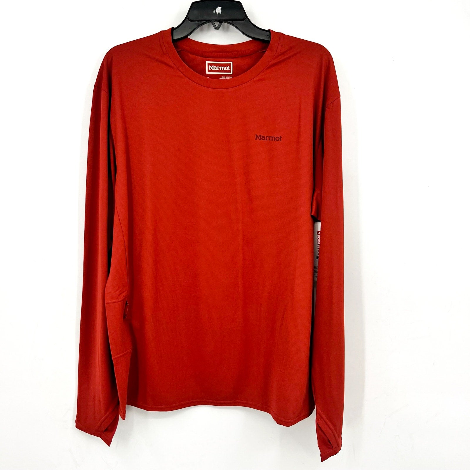 MARMOT Men's AirExchange Long-Sleeve Crew T-Shirt Large Orange UPF 50 NWT