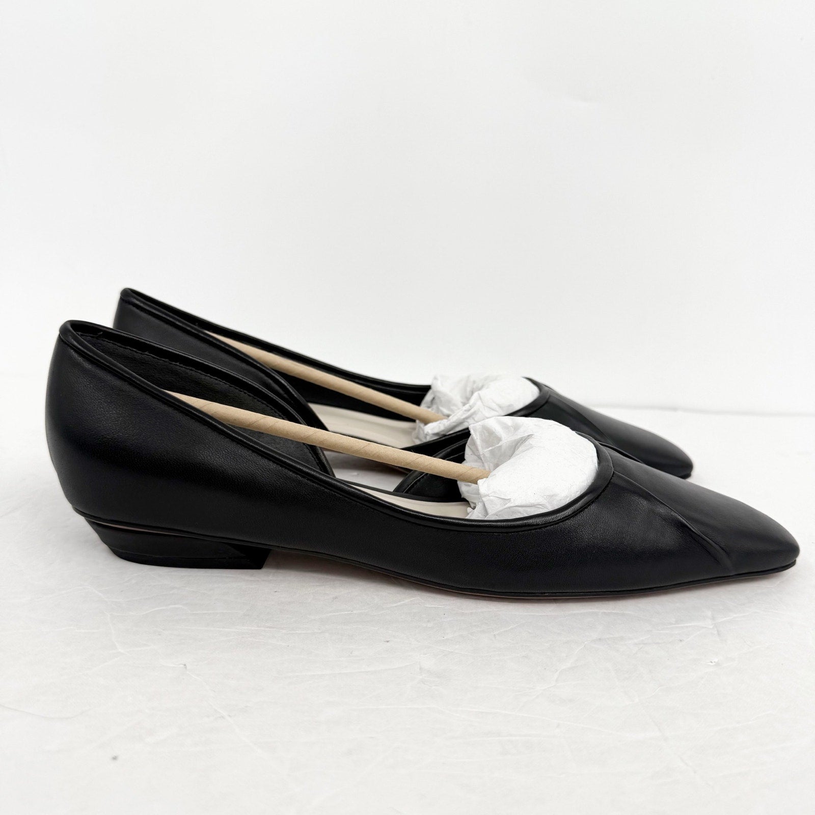 Franco Sarto Womens Debrah Flats US 9.5 M EU 40.5 Black Leather NIB