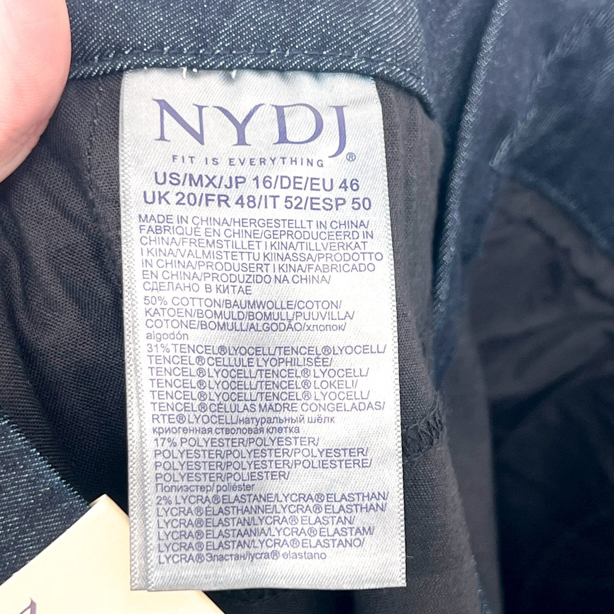 NYDJ Women's Mona Wide Leg Ankle Trouser Jeans Size 16 Deep Blue Rinse NWT