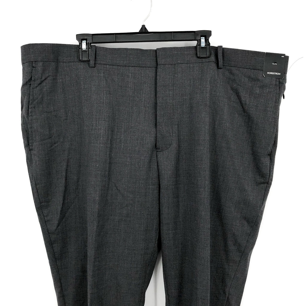 NORDSTROM Men's Trim Fit Dress Pants 48W Dark Grey Tech-Smart Wool Blend NWT
