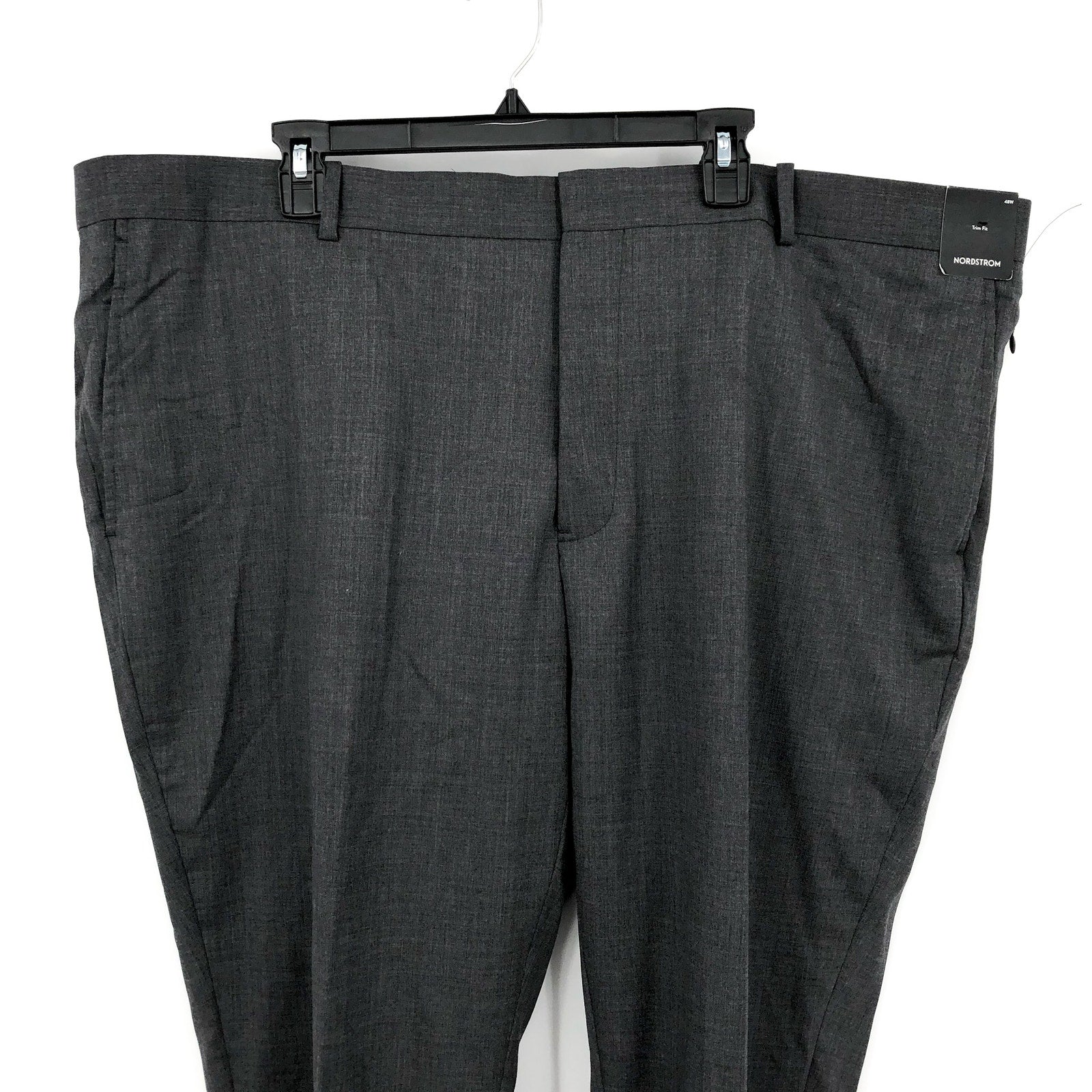 NORDSTROM Men's Trim Fit Dress Pants 48W Dark Grey Tech-Smart Wool Blend NWT