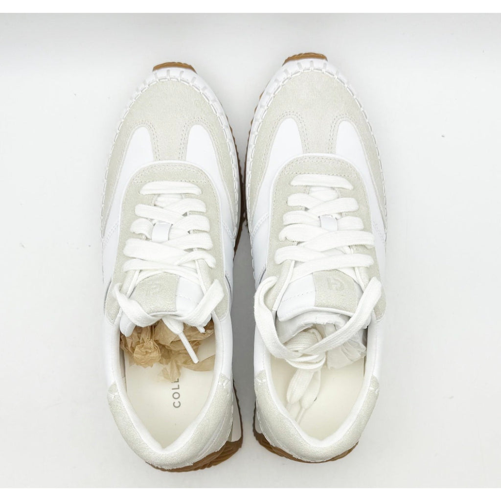 Cole Haan Womens Grandpro Premier Runners Size 7 White Silver Casual Sneaker NIB
