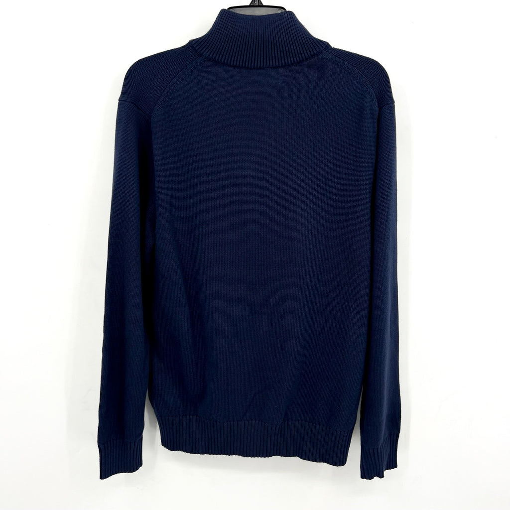 J.Crew Mens Heritage Cotton Half-Zip Sweater Large Navy Blue BT793 NWT