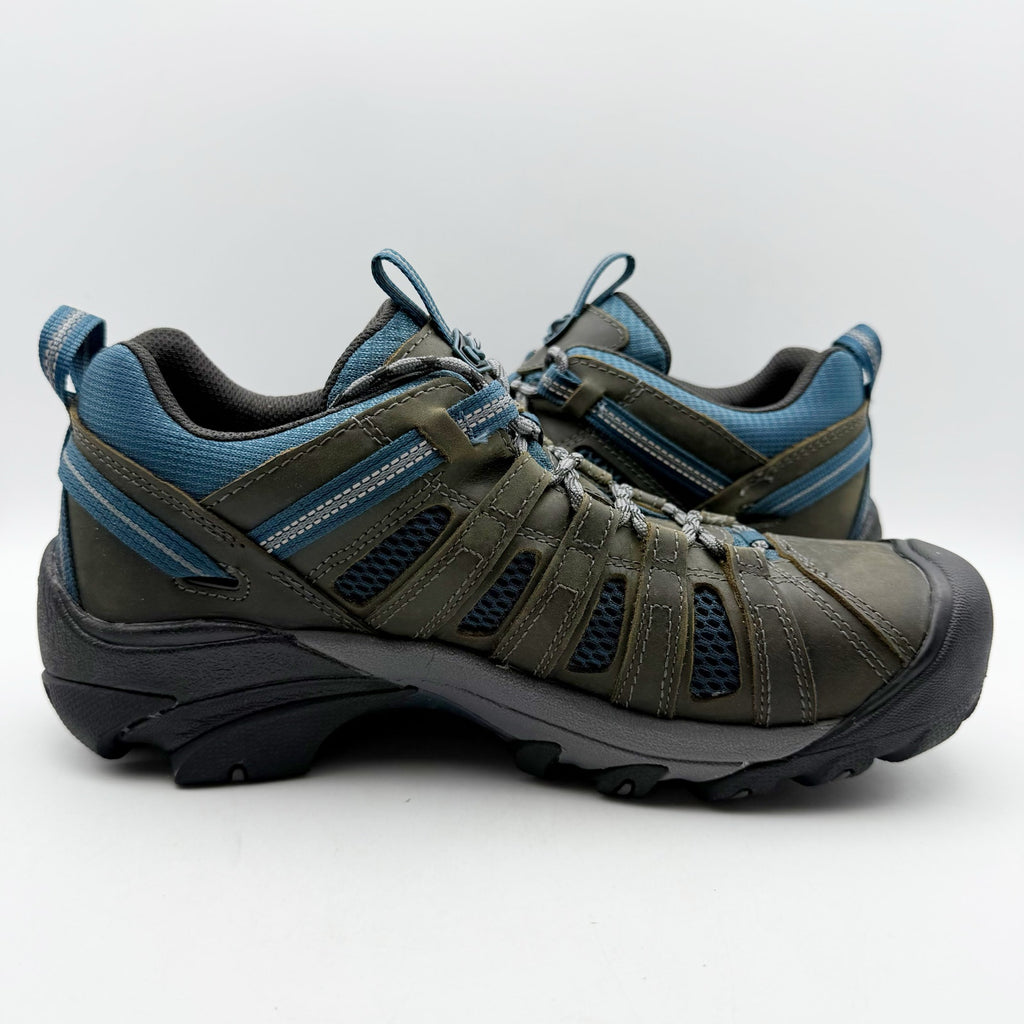 Keen Mens Voyageur Hiking Shoes US 12 EU 46 Brown Blue Water Resistant NWOB