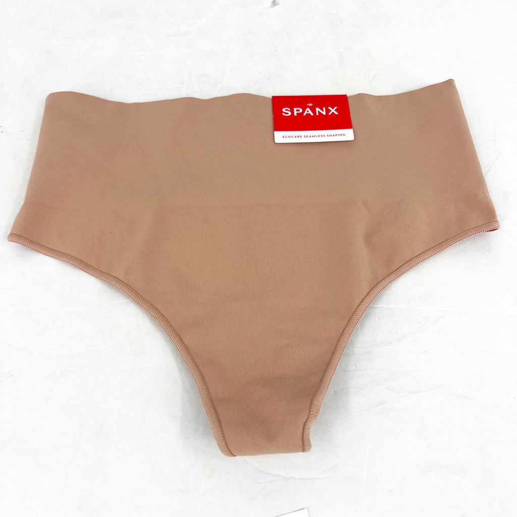 SPANX Women's EcoCare Seamless Shaping Thong Small Toasted Oatmeal 40048R NWT