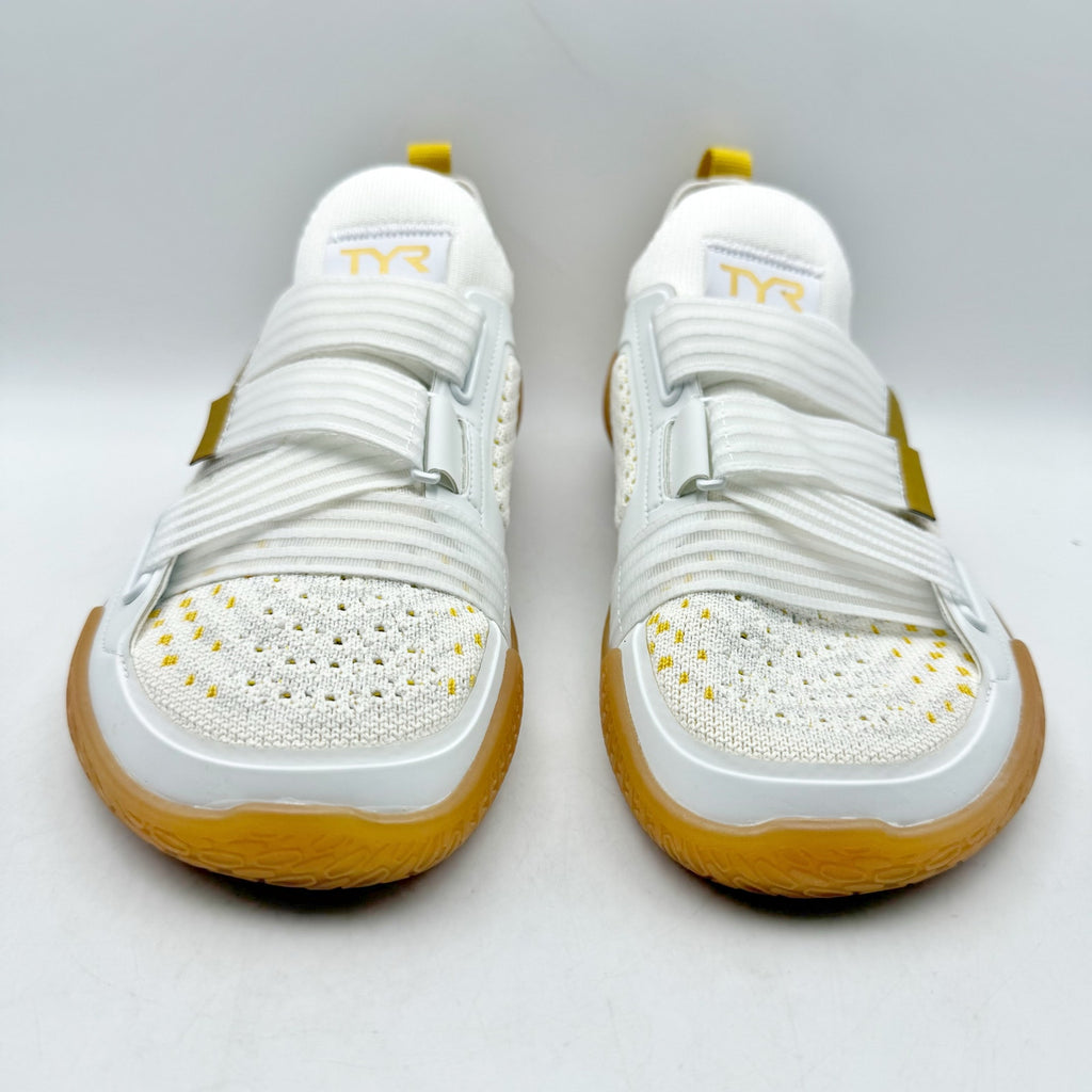 TYR Mens Dz Bf Stabstrap Running Sneakers US 8 White Gold Athletic NIB