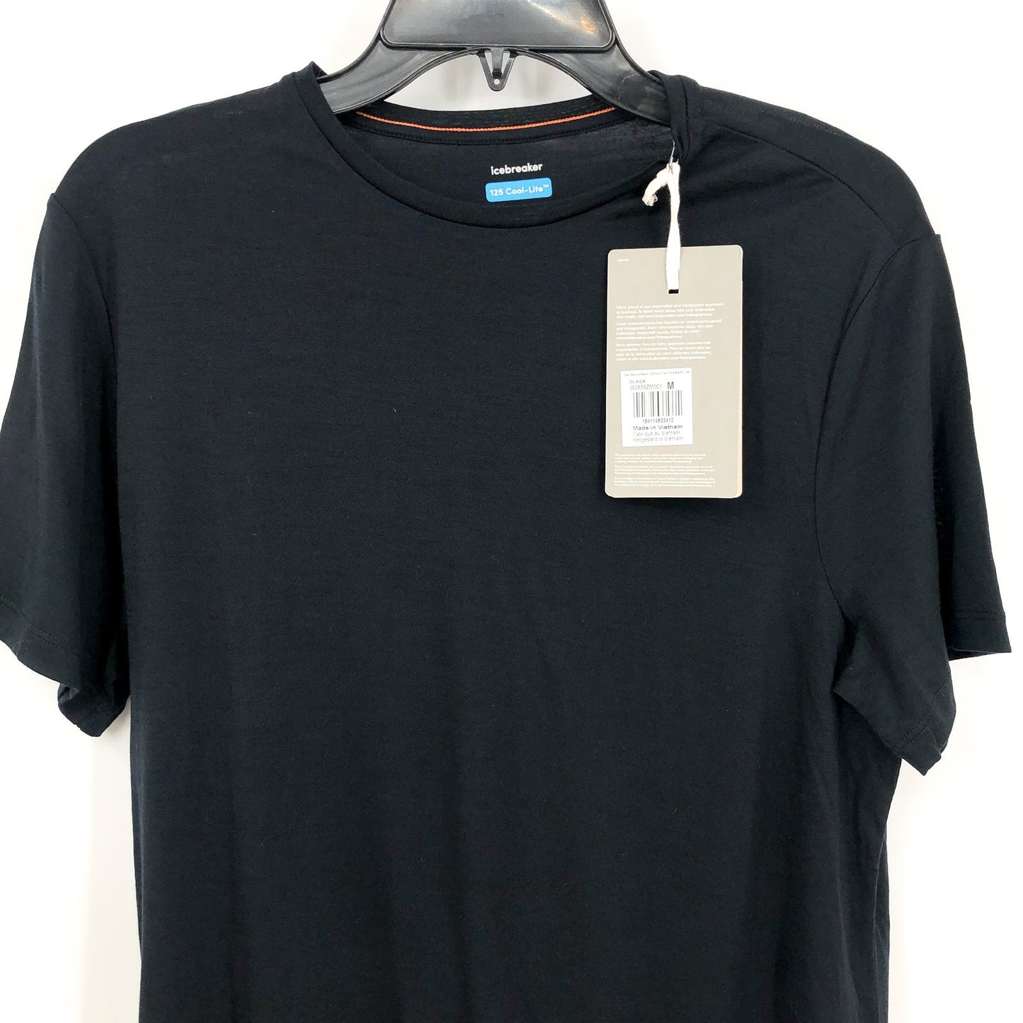 ICEBREAKER Mens 125 Cool-Lite Sphere Crewneck T-Shirt Medium Black Merino NWT