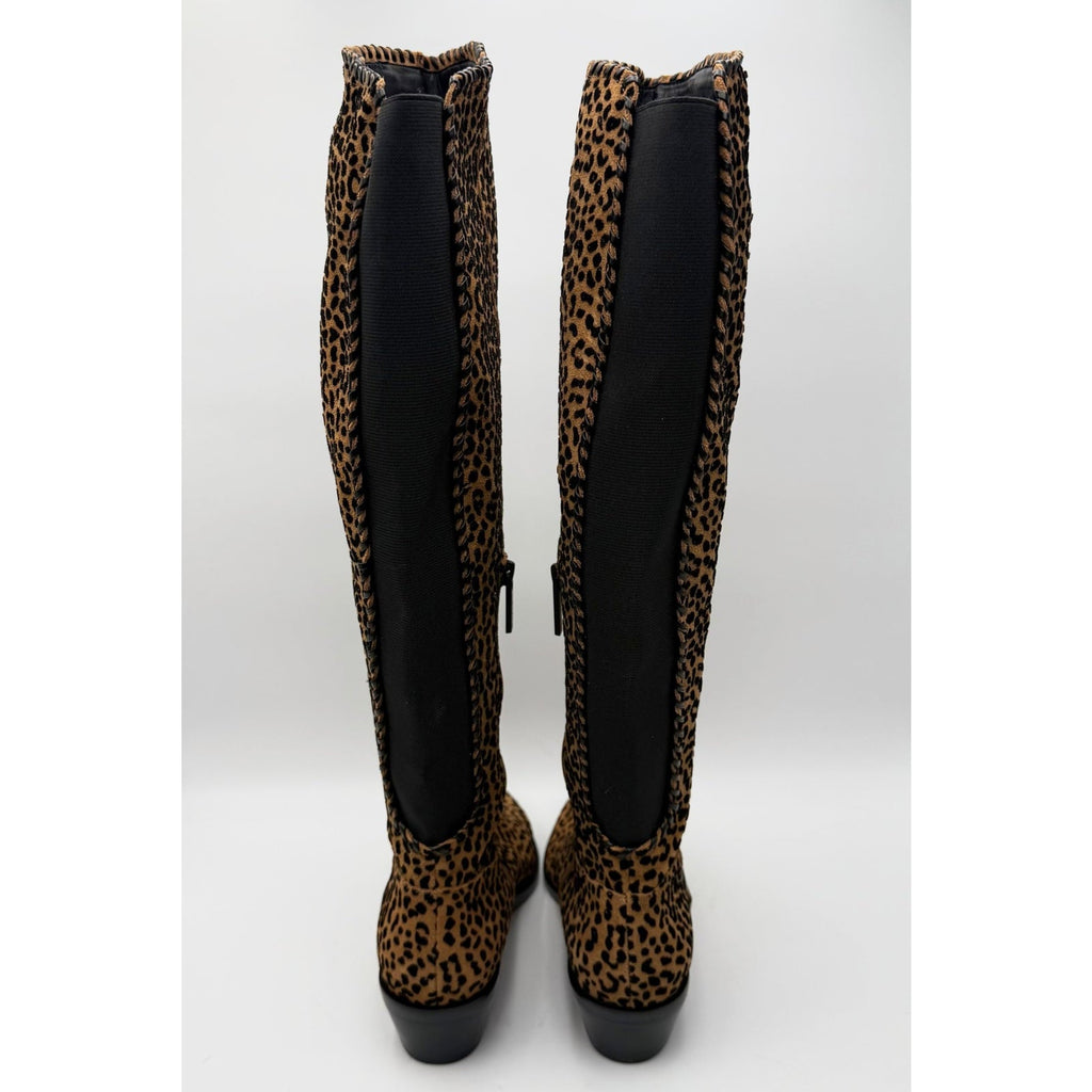 1.State Womens Sage Over the Knee Boots Size 6.5 EU 37 Brown Leopard NWOB