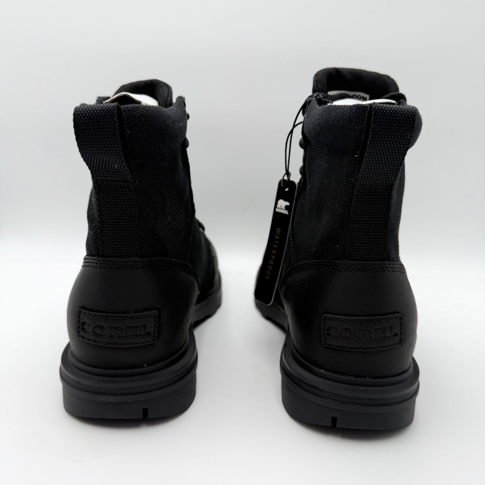 SOREL Mens Carson Six Ankle Boot US 8 EU 41 Black Leather Waterproof NIB