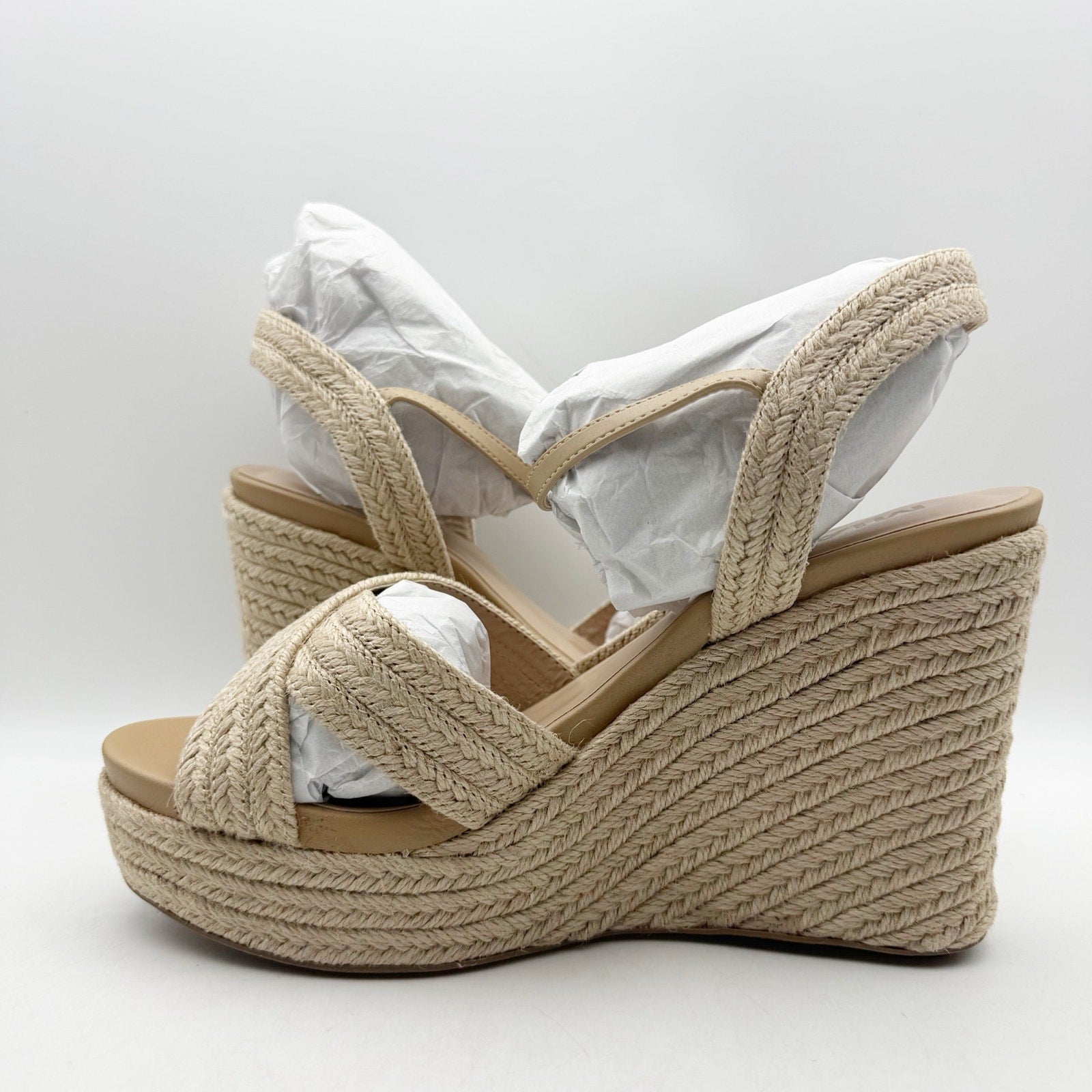 MIA Womens Alouette Wedge Sandal US 11 EU 42 Tan Natural Jute NWOB
